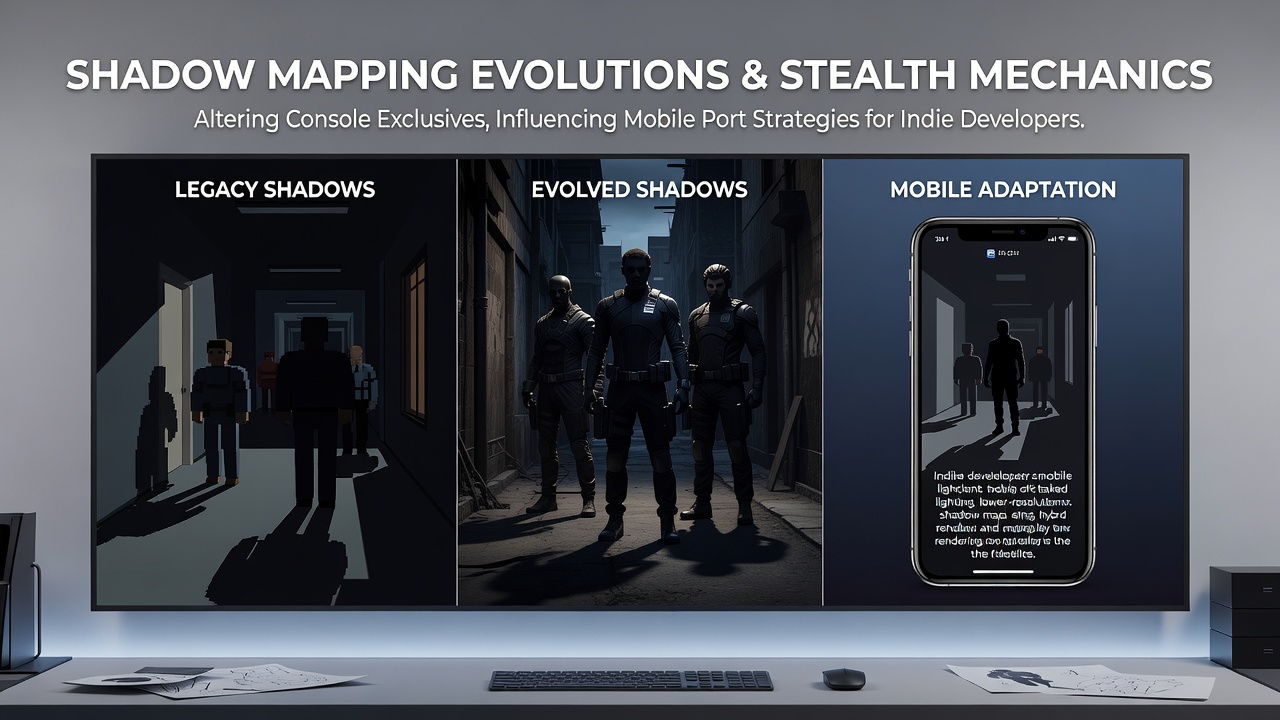 Developers testing advanced shadow mapping techniques in console stealth gameplay environments