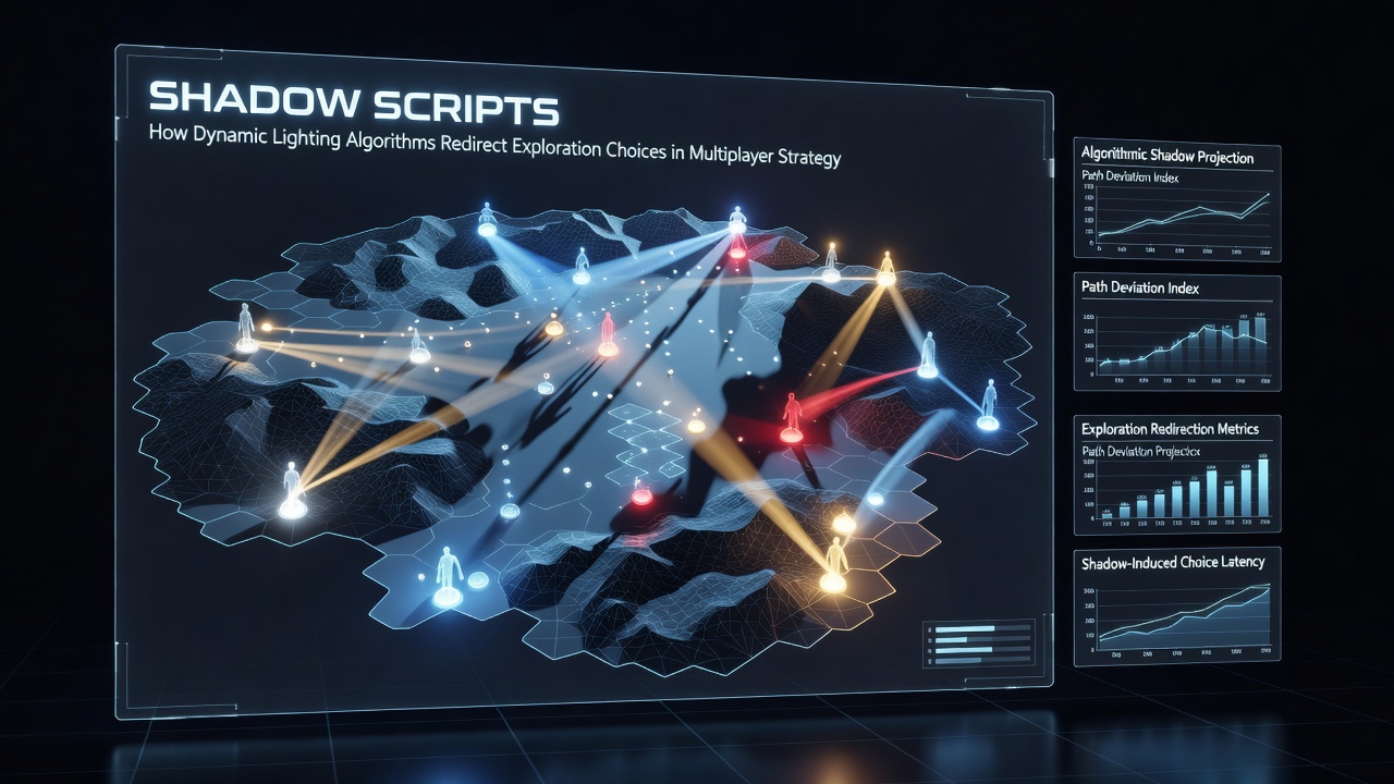Dynamic lighting effects redirecting player paths in a multiplayer strategy game environment